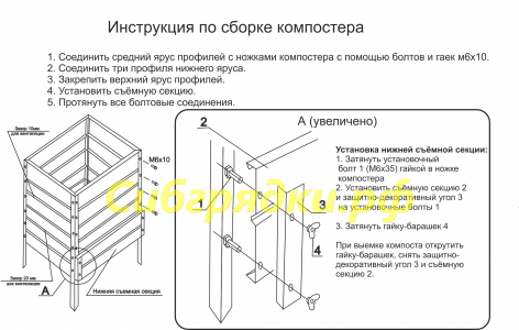 Компостер оцинкованный 0.7х0.7х0.72 в Челябинске